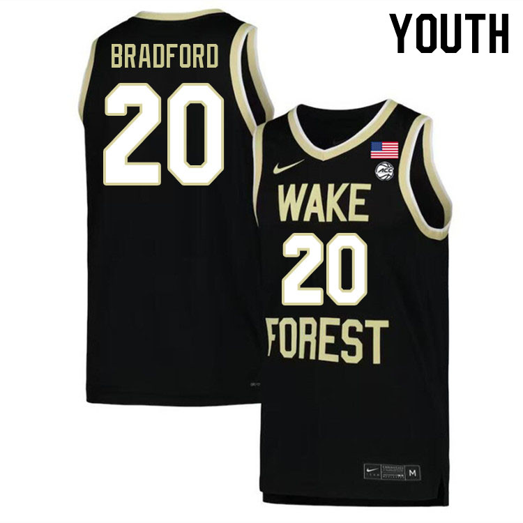 Youth #20 Davion Bradford Wake Forest Demon Deacons 2022-23 College Stitchec Basketball Jerseys Sale